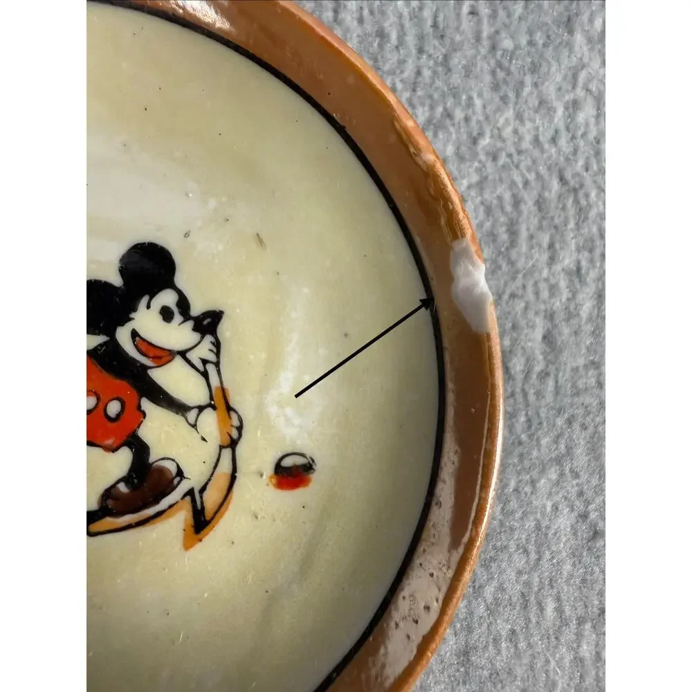 Vintage Lustreware Mickey Mouse Divided Plates for Child's Tea Set + Cups/Saucer